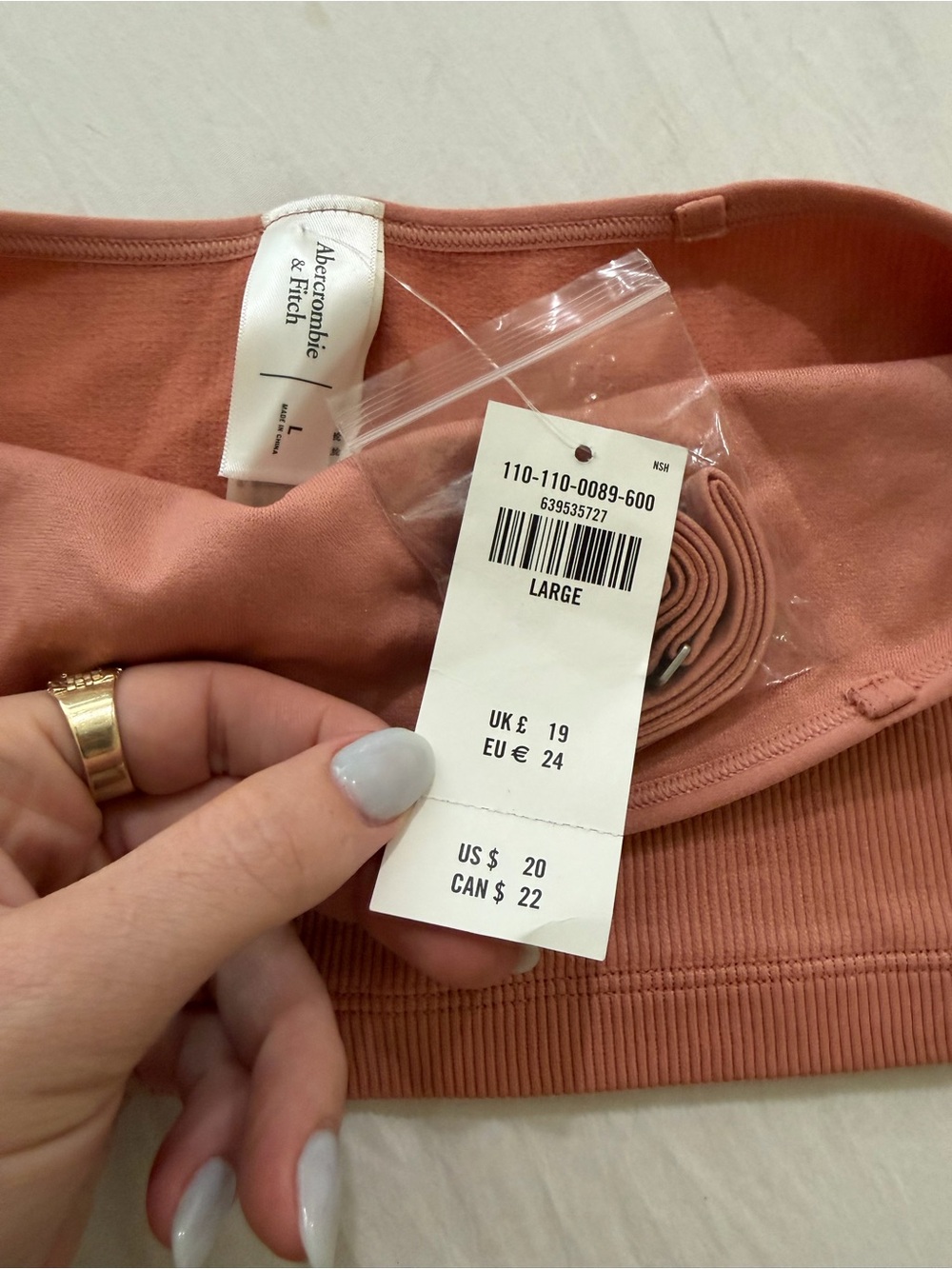 Abercrombie & Fitch Ribbed Strapless Tube Top - Rose Clay - Picture 3 of 3